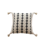 Throw Pillow Handwoven Cotton Textured Diamond Tassel Corners