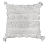 Throw Pillow High-Relief Tufted Cotton Removable Cover Corner Tassels