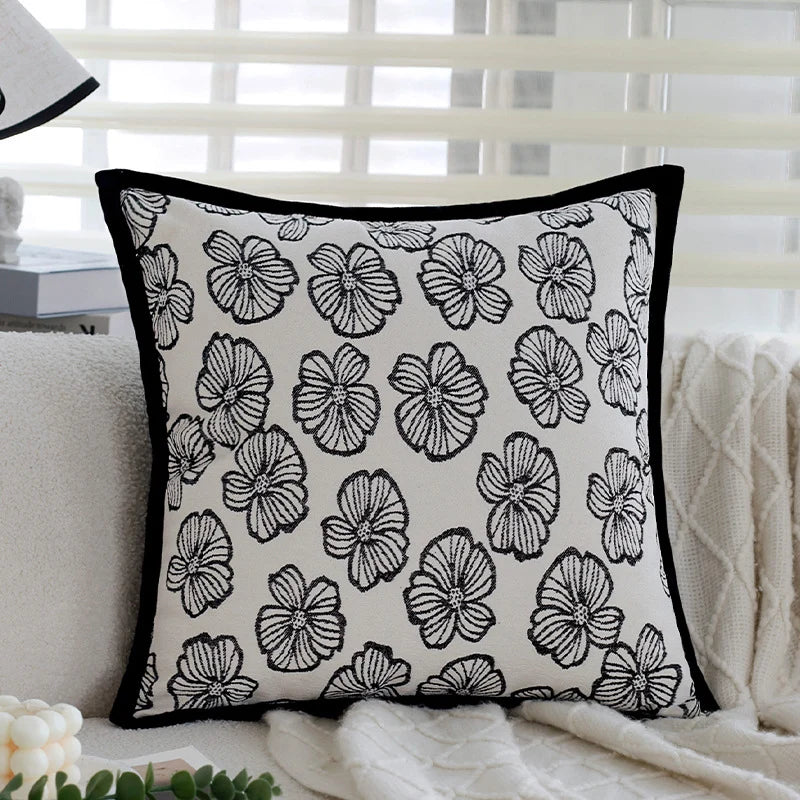 Throw Pillow Jacquard Tree Motif Removable Cover