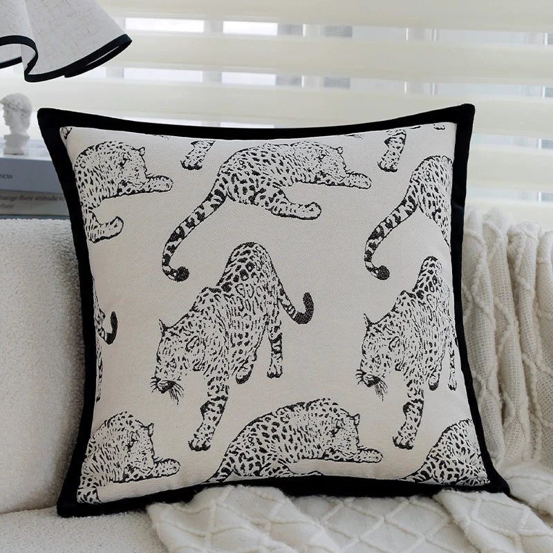 Throw Pillow Jacquard Tree Motif Removable Cover