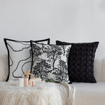 Throw Pillow Jacquard Tree Motif Removable Cover