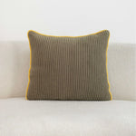 Throw Pillow Ribbed Corduroy Scalloped Edge Hidden Zipper