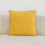 Throw Pillow Ribbed Corduroy Scalloped Edge Hidden Zipper