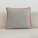 Throw Pillow Ribbed Corduroy Scalloped Edge Hidden Zipper