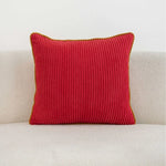 Throw Pillow Ribbed Corduroy Scalloped Edge Hidden Zipper