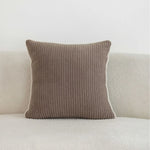 Throw Pillow Ribbed Corduroy Scalloped Edge Hidden Zipper