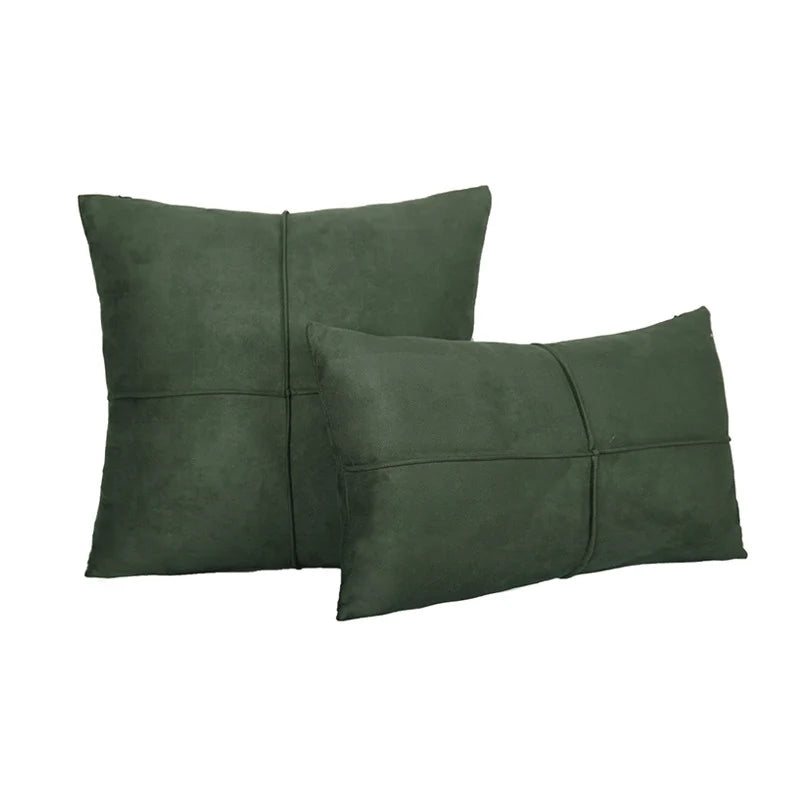 Throw Pillow Set Plush Suede-Look Cross-Seam & Removable Covers