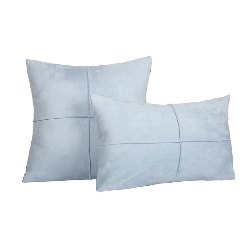Throw Pillow Set Plush Suede-Look Cross-Seam & Removable Covers