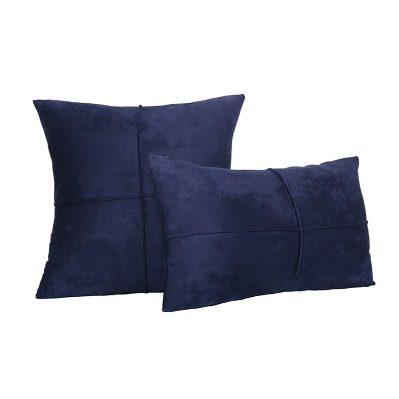 Throw Pillow Set Plush Suede-Look Cross-Seam & Removable Covers