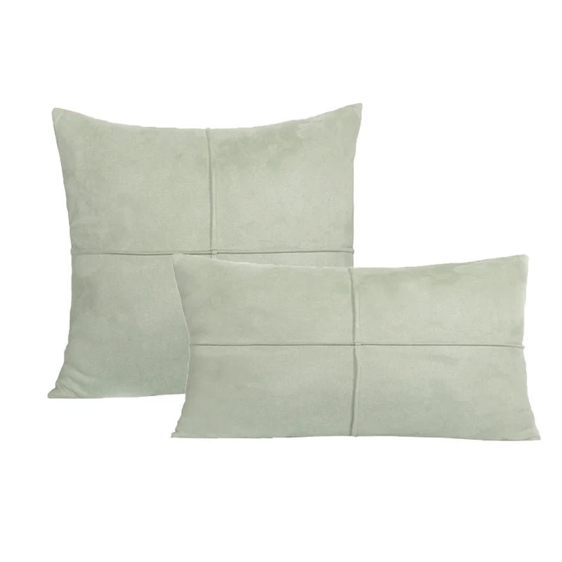 Throw Pillow Set Plush Suede-Look Cross-Seam & Removable Covers