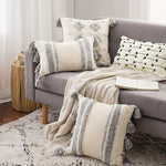Throw Pillow Set Tufted Embroidery Tassels Mixed Lumbar & Square