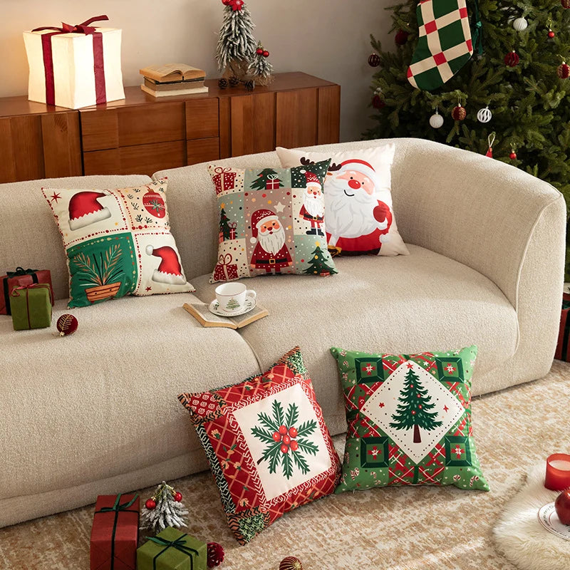 Throw Pillow Soft Microfiber Patchwork Removable Zipper Cover