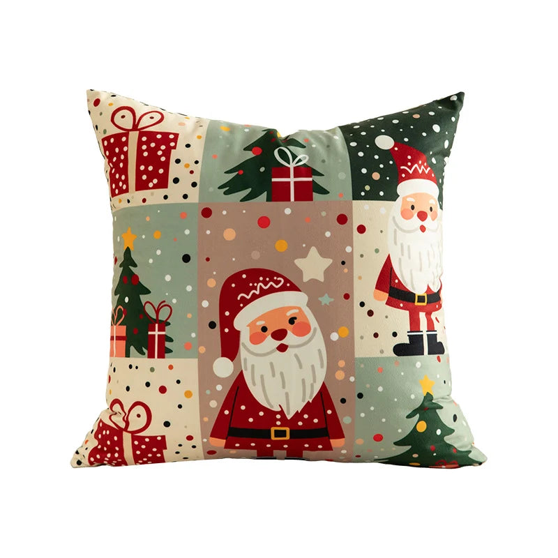 Throw Pillow Soft Microfiber Patchwork Removable Zipper Cover