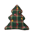 Throw Pillow Tartan Plaid Faux Fur Trim Shape-Retaining Filling
