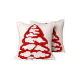 Throw Pillow Tufted Chenille Tree Motif Hidden Zipper