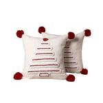 Throw Pillow Tufted Chenille Tree Motif Hidden Zipper