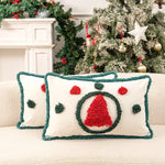 Throw Pillow Tufted Chenille Tree Motif Hidden Zipper