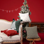Throw Pillow Tufted Chenille Tree Motif Hidden Zipper