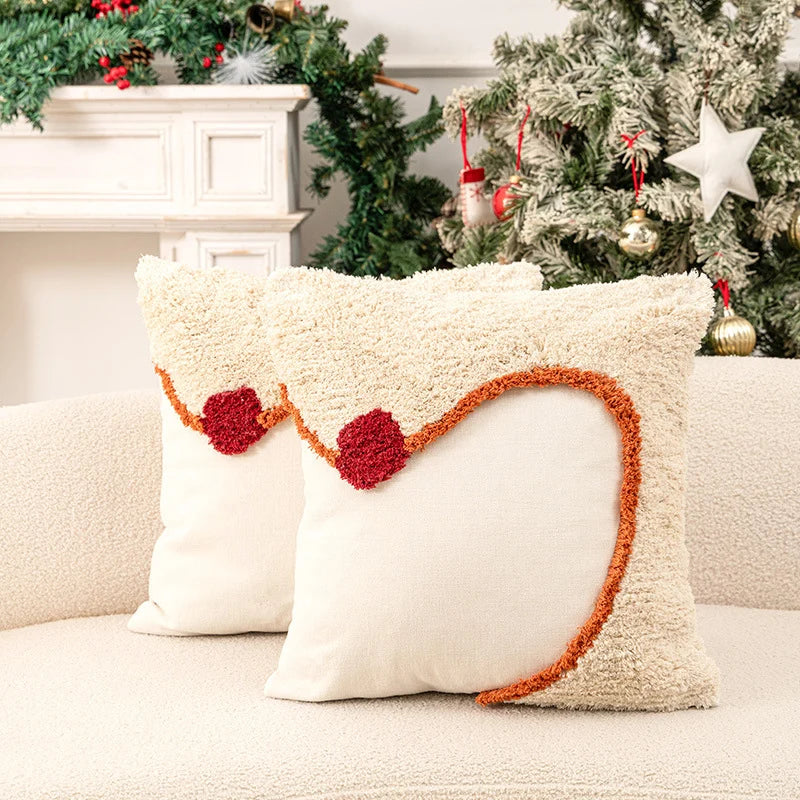 Throw Pillow Tufted Chenille Tree Motif Hidden Zipper