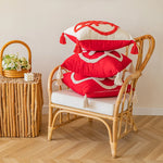 Throw Pillow Tufted Monogram & Tassel Trim