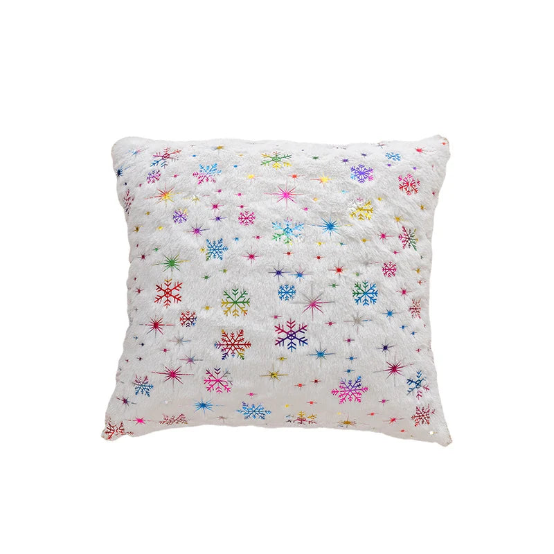 Throw Pillow Ultra-Soft Faux Fur & Holographic Foil