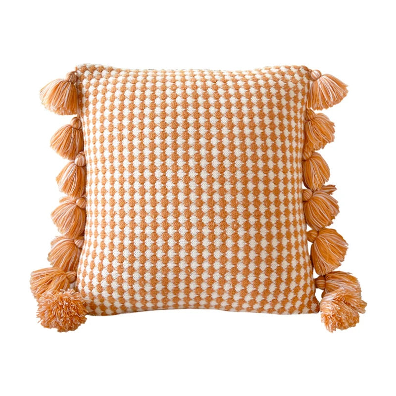 Throw Pillow Velvet Tufted Pumpkin Plush Filling