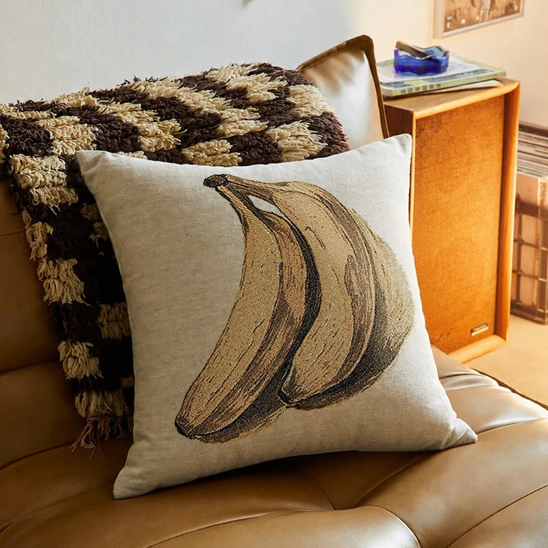 Throw Pillow Vintage Grape Linen Blend Removable Cover
