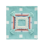 Throw Pillow Woven Diamond Design Pom-Poms & Tassels Stain-Resistant