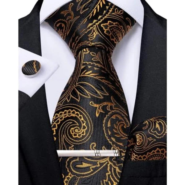Tie Set Paisley Woven Matching Accessories