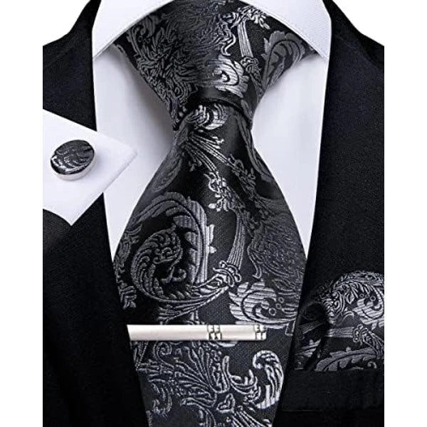 Tie Set Paisley Woven Matching Accessories