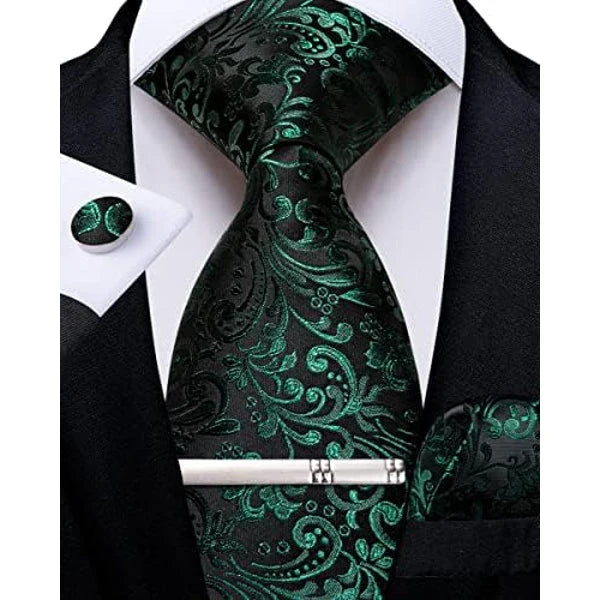 Tie Set Paisley Woven Matching Accessories