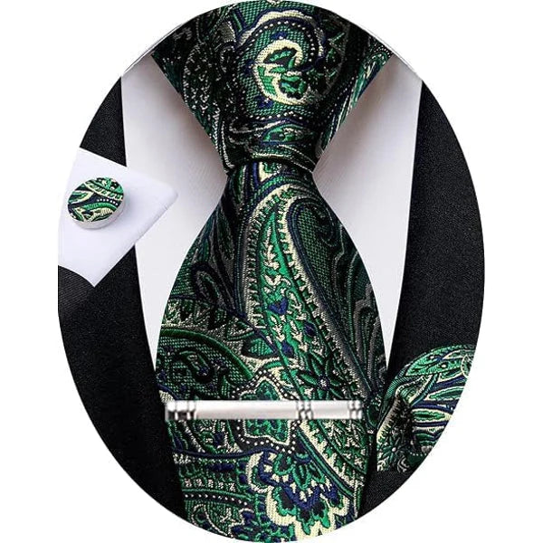 Tie Set Paisley Woven Matching Accessories