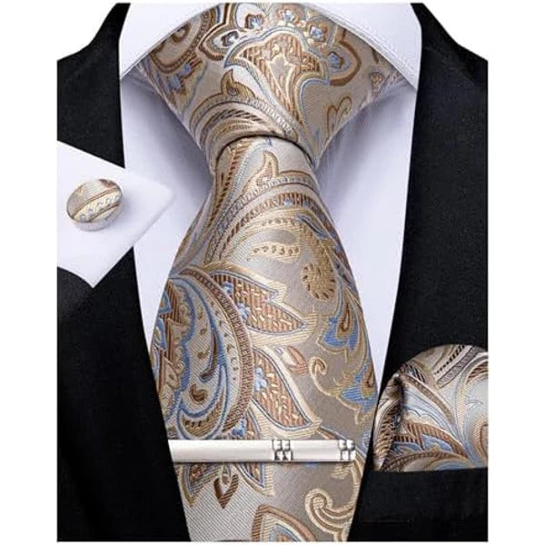 Tie Set Paisley Woven Matching Accessories