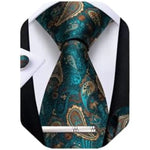 Tie Set Paisley Woven Matching Accessories