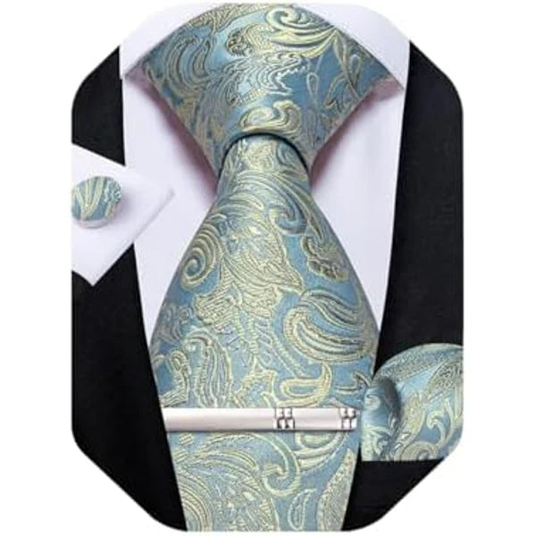 Tie Set Paisley Woven Matching Accessories