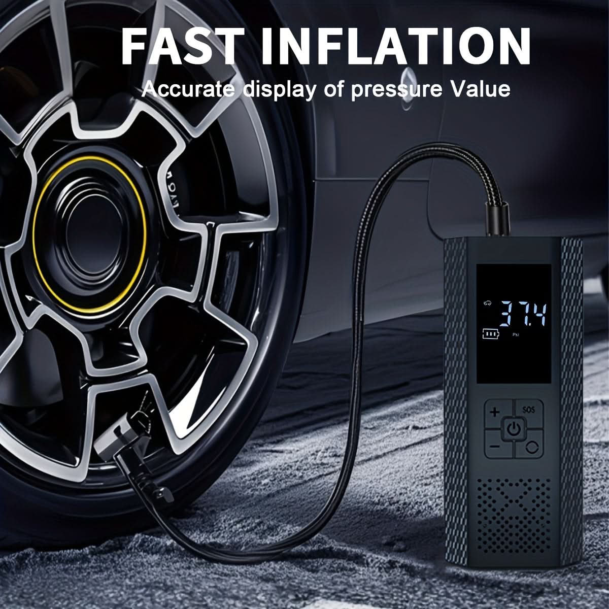 Tire Inflator Cordless Rechargeable 150 PSI Digital Display