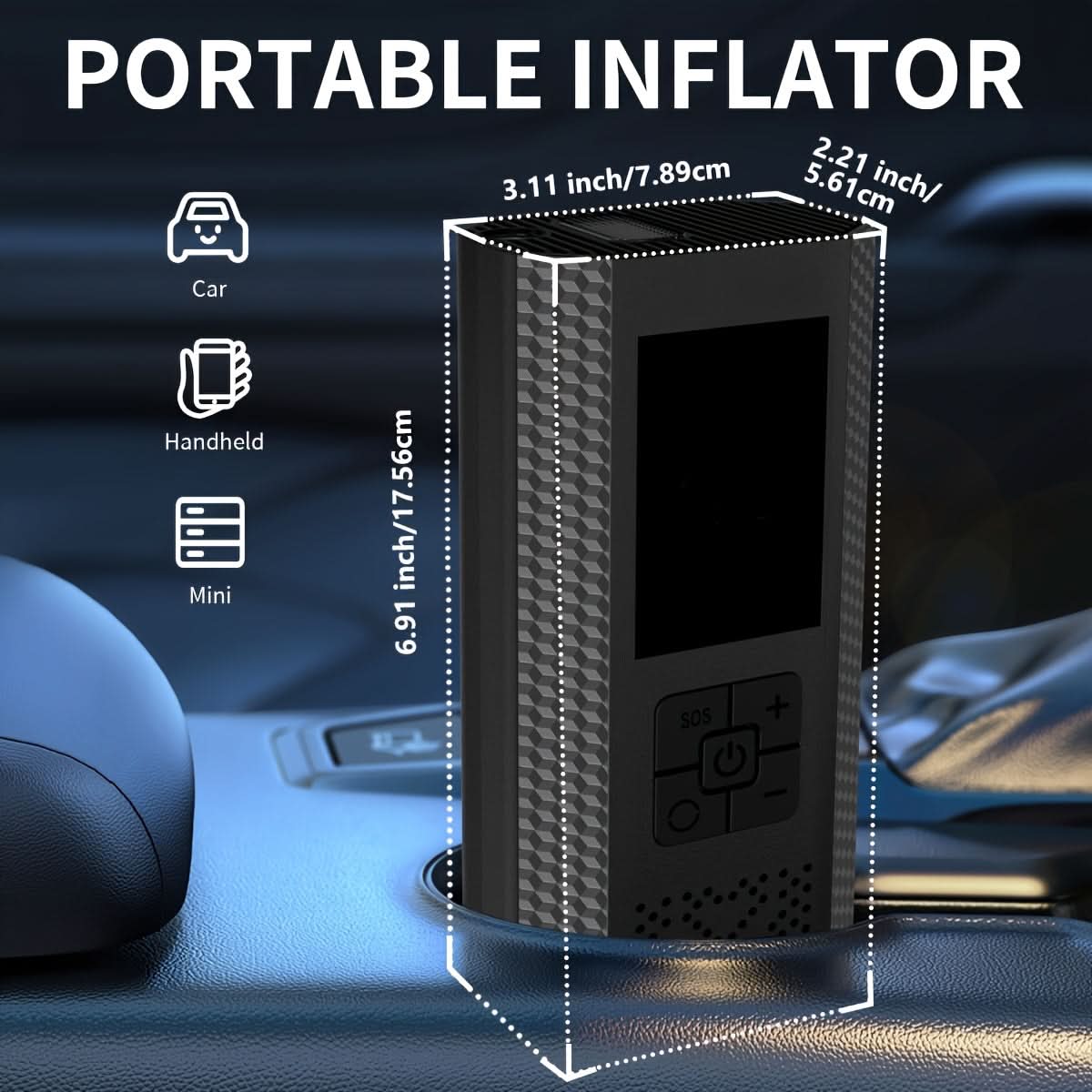 Tire Inflator Cordless Rechargeable 150 PSI Digital Display