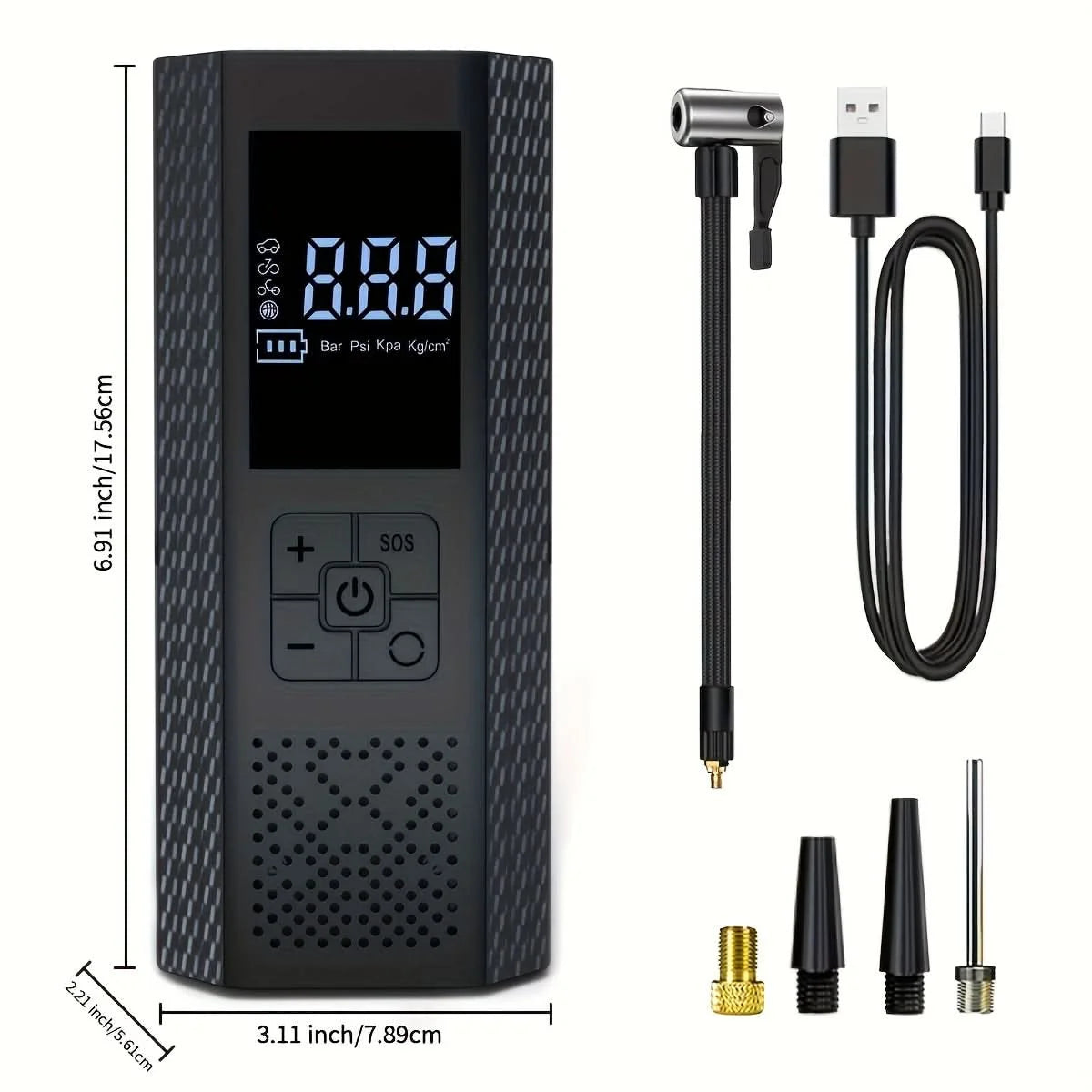 Tire Inflator Cordless Rechargeable 150 PSI Digital Display