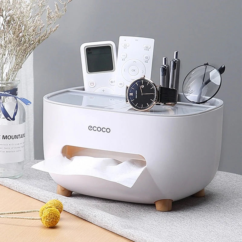 Tissue Dispenser With Phone Holder Dual-Function Design