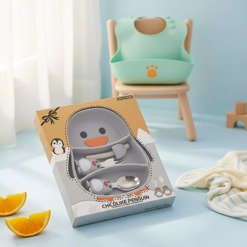 Toddler Suction Plate BPA-Free Silicone Dishwasher-Safe