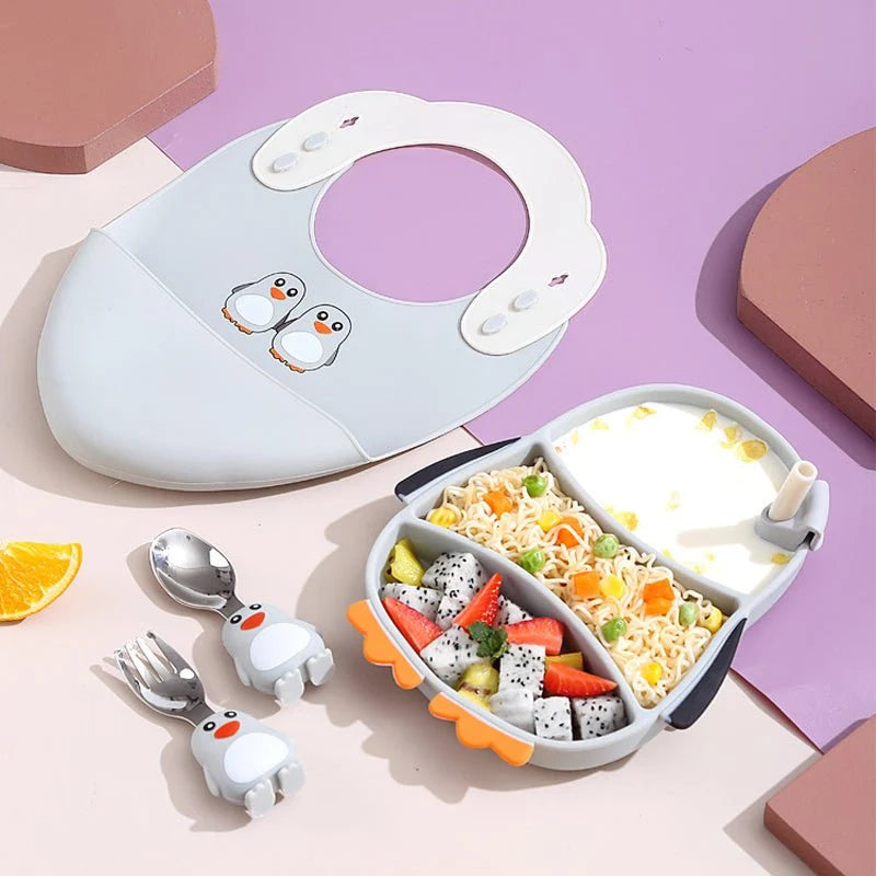 Toddler Suction Plate BPA-Free Silicone Dishwasher-Safe