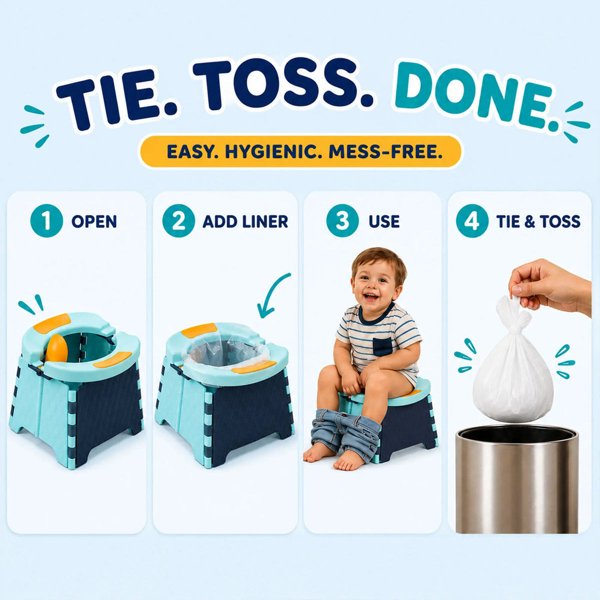 Toddler Travel Potty Portable With Disposable Bags & Carry Bag