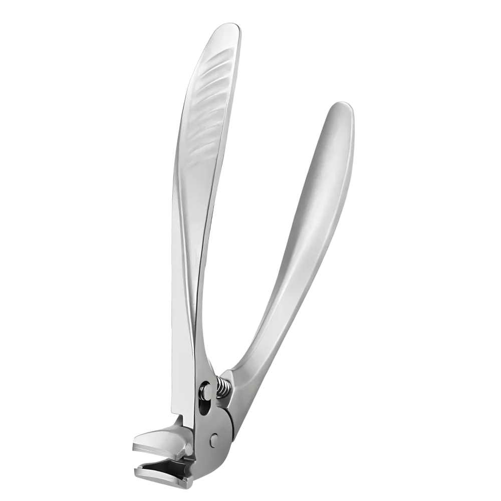 Toenail Clipper Extended Handle Stainless Steel Built-In Nail Catcher