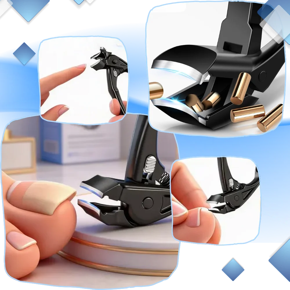 Toenail Clipper Extended Handle Stainless Steel Built-In Nail Catcher