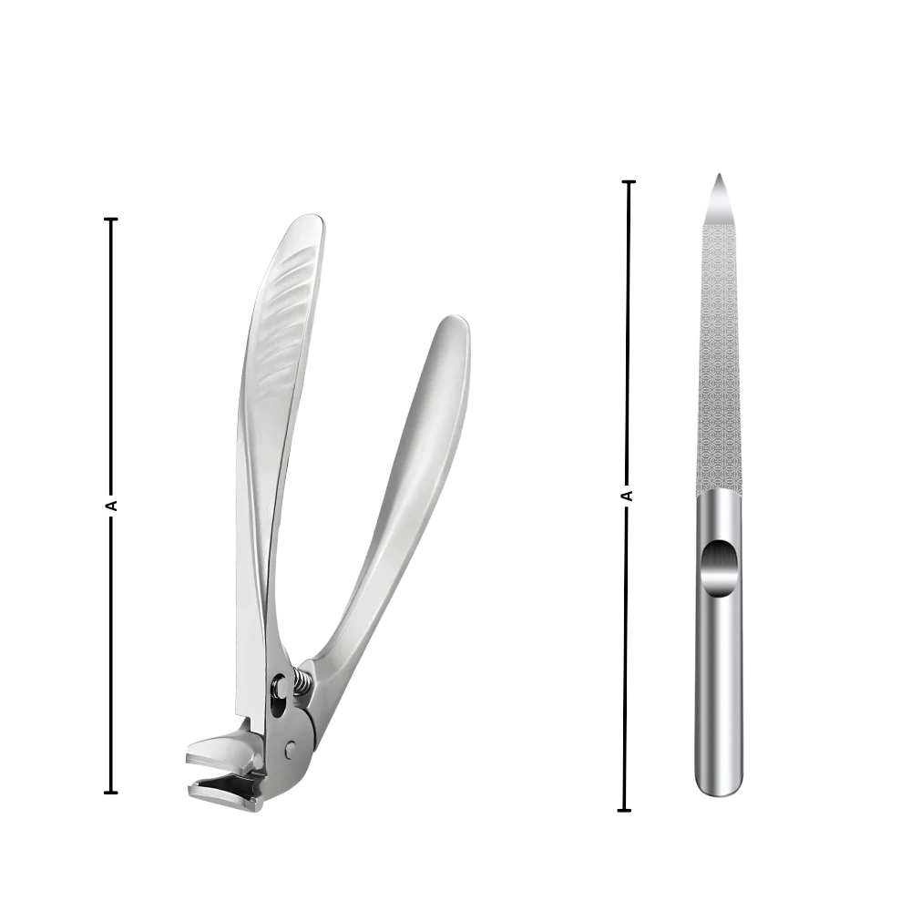 Toenail Clipper Extended Handle Stainless Steel Built-In Nail Catcher