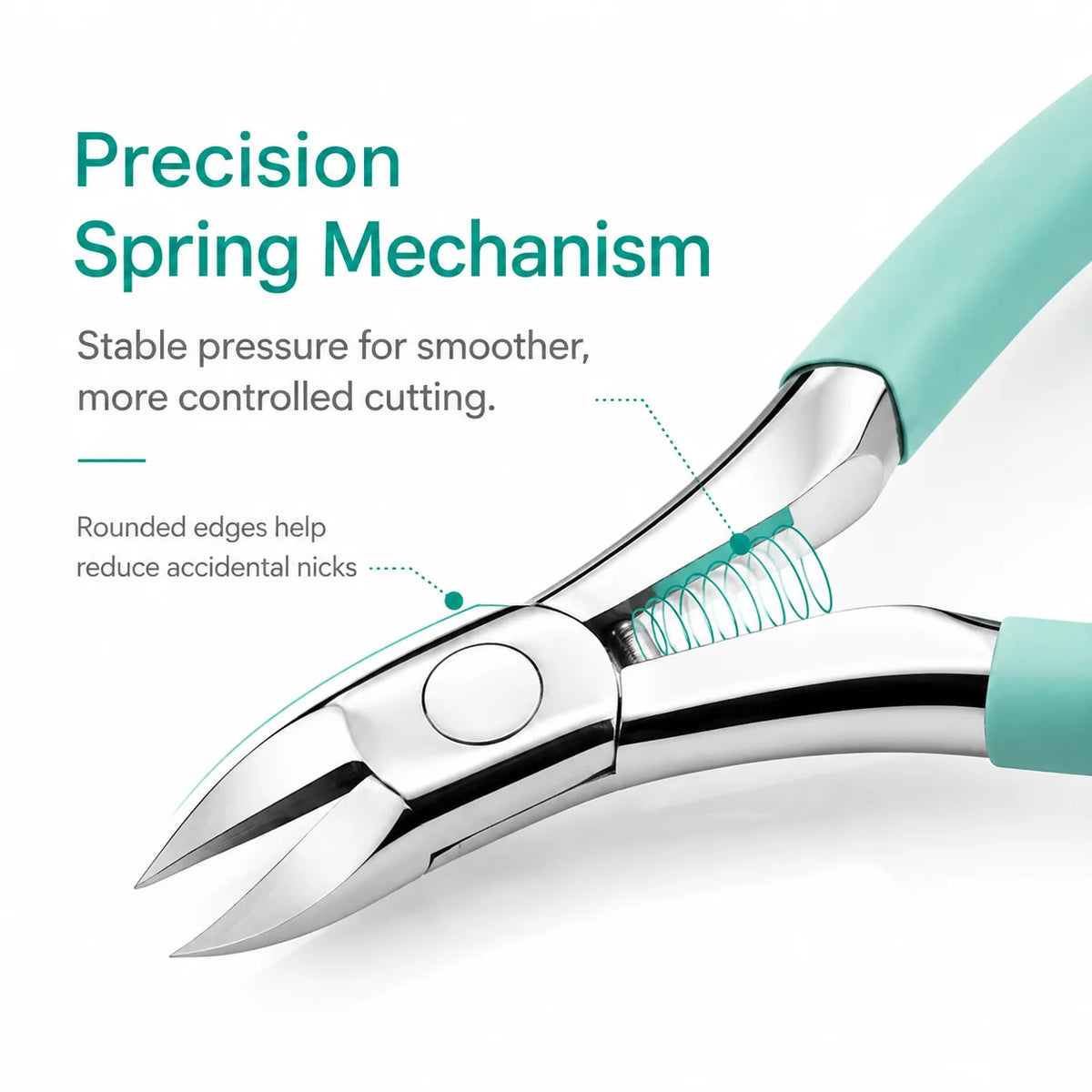 Toenail Clippers Curved Stainless Steel Spring-Assisted Clipping Guard