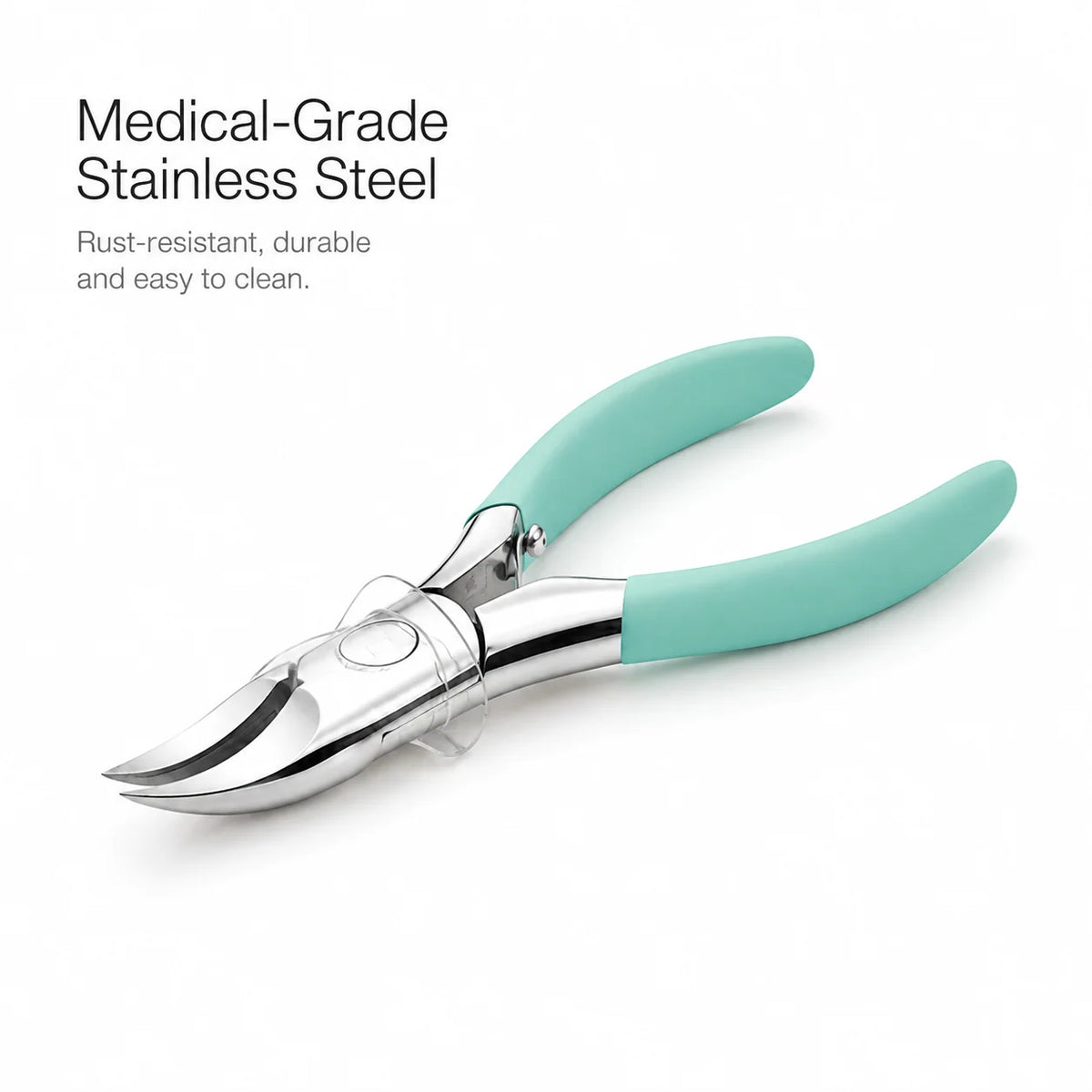 Toenail Clippers Curved Stainless Steel Spring-Assisted Clipping Guard