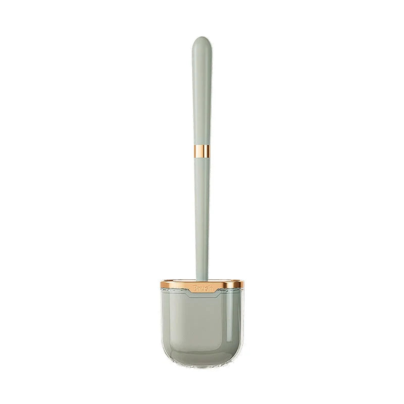 Toilet Brush Flexible Silicone Head Wall-Mounted Holder