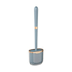 Toilet Brush Flexible Silicone Head Wall-Mounted Holder