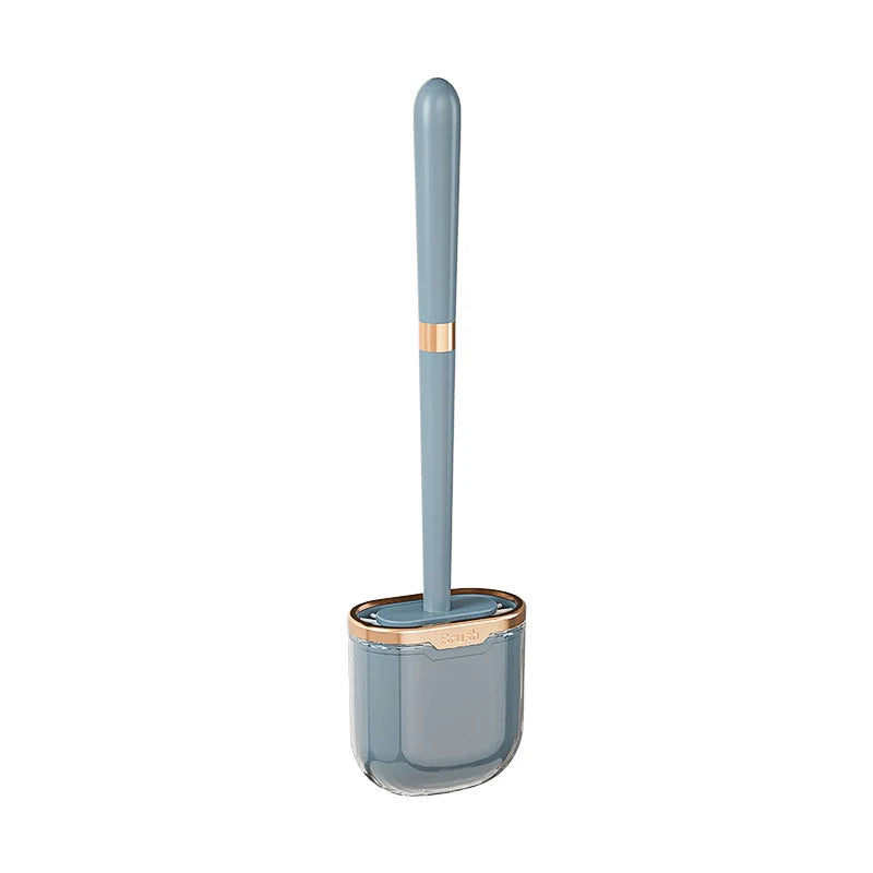 Toilet Brush Flexible Silicone Head Wall-Mounted Holder
